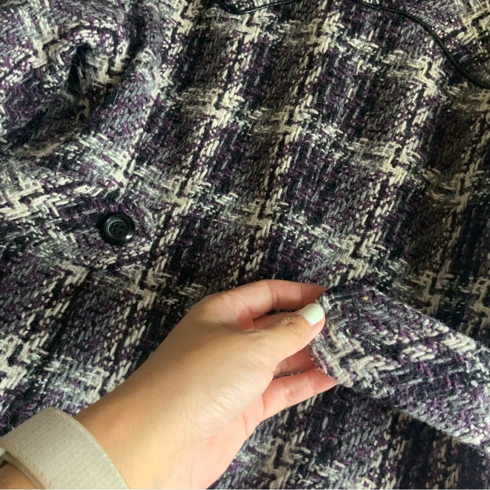American Rag Women’s Creme/Black/Purple Winter Coat - Picture 8 of 8